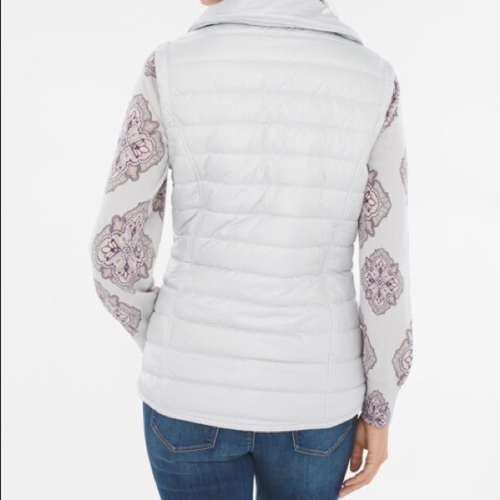 Chico’s Zenergy Convertible Puffer Jacket Paisley Print Reversible Multi Wear - Picture 2 of 14